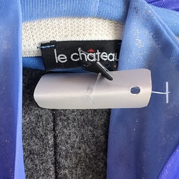 Le Chateau Blue and Purple Ruched Taylor Swift inspired Halter Dress - Picture 4 of 12